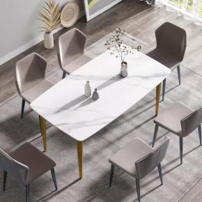 Italian Stainless Steel Leg Rock Plate Table Modern Sintered Stone Dining Table