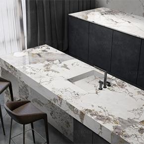 Invisible Marble Porcelain Slab Villa Countertop Floor and Wall Sintered Stone Tiles