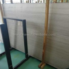  White Wood Marble Honed Slab