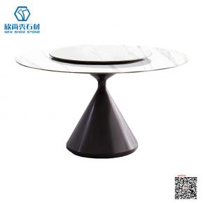 Italian sintered stone round table simple pure white cream wind home round table small family restaurant meal table