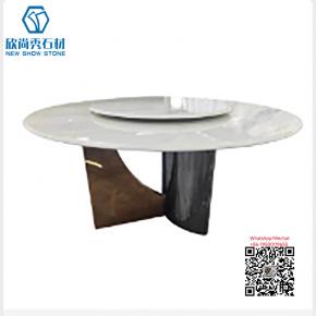 TA-06 ROUND WHITE SINTERED STONE DINNING TABLE 