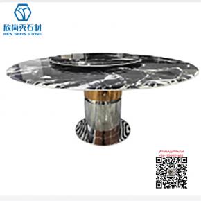 TA-07 BLACK LONG SINTERED STONE DINNING TABLE 