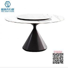 TA-09 BLACK LONG SINTERED STONE DINNING TABLE 