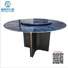 TA-17 BLUE ROUND TABLE FAMILY LIVING ROOM LONG SINTERED STONE DINNING TABLE 