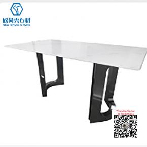 TA-30 WHITE LONG FAMILY SINTERED STONE TABLE ROOM WITH TWO DESKSFOOT DOUBLE TABLE FOR DRINKG TEA 7