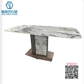 TA-31 WHITE LONG FAMILY SINTERED STONE TABLE ROOM WITH TWO DESKSFOOT DOUBLE TABLE FOR DRINKG TEA 7