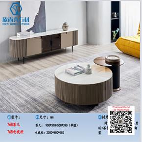 TA-36 Modern SINTERED STONE  Tea Table living room TV cabinet combination small-sized storage table round glass tea table