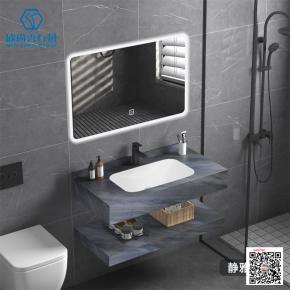 Seamless integrated basin Light luxury solid wood bathroom cabinet combination bathroom hand washing basin