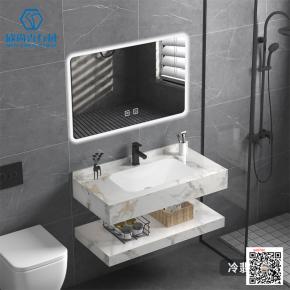 Hot Seamless integrated basin Light luxury solid wood bathroom cabinet combination bathroom hand washing basin