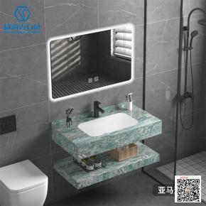   Light luxury Seamless integrated basin solid wood bathroom cabinet combination bathroom hand washing basin