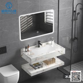  Luxury Seamless integrated basin solid  bathroom cabinet combination bathroom hand washing basin