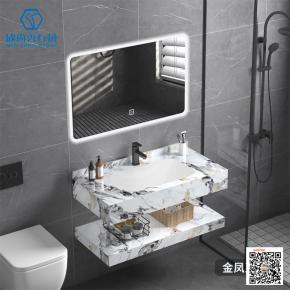  New design luxury style Home and Hotel Modern sintered stone seamless basin bathroom