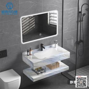  Hot Integrated New design luxury style Home and Hotel Modern sintered stone seamless basin bathroom