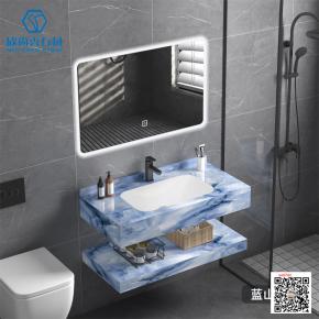 Hotel sintered slab integrated countertop bathroom cabinet washbasin single basin washbasin bathroom countertop