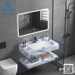 Best selling  sintered slab integrated countertop bathroom cabinet wash basin single basin washbasin bathroom countertop 