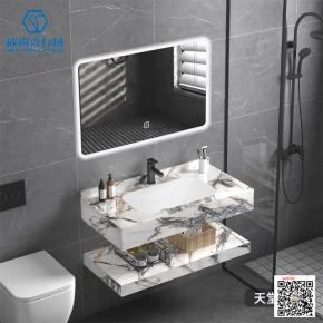  Factory price Best selling  sintered slab integrated countertop bathroom cabinet wash basin single basin washbasin bathroom countertop 