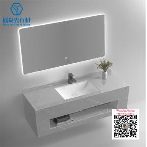 PA-02 GREY 2025 Modern western Sintered Stone Hot Bending Integrated Thermally Bent Sink Basin Combination  Bathroom Basin 