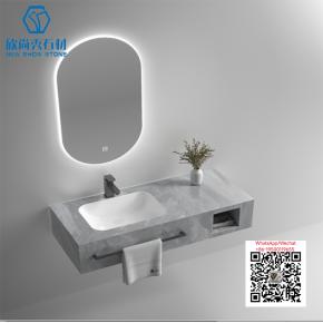 PA-04 GREY 2025 Modern western Sintered Stone Hot Bending Integrated Thermally Bent Sink Basin Combination  Bathroom Basin 