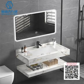 PA-07 WHITE  2025 Modern western Sintered Stone Hot Bending Integrated Thermally Bent Sink Basin Combination  Bathroom Basin 