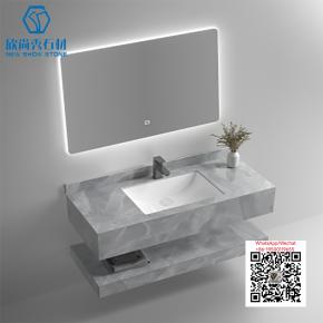 PA-11 GREY 2025 Modern western Sintered Stone Hot Bending Integrated Thermally Bent Sink Basin Combination  Bathroom Basin 