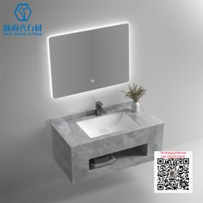 PA-13 GREY 2025 Modern western Sintered Stone Hot Bending Integrated Thermally Bent Sink Basin Combination  Bathroom Basin 