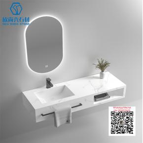 PA-14 FISHMAW ASH 2025 Modern western Sintered Stone Hot Bending Integrated Thermally Bent Sink Basin Combination  Bathroom Basin 