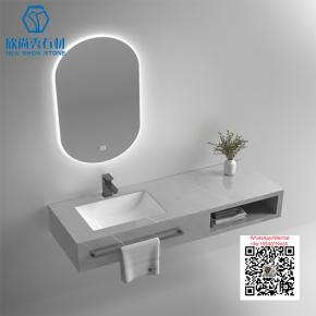 PA-16 GREY 2025 Modern western Sintered Stone Hot Bending Integrated Thermally Bent Sink Basin Combination  Bathroom Basin 