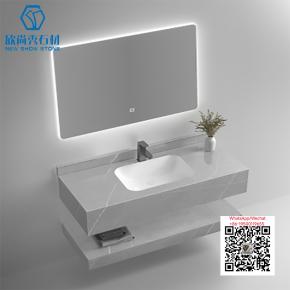 PA-19 GREY 2025 Modern western Sintered Stone Hot Bending Integrated Thermally Bent Sink Basin Combination  Bathroom Basin 