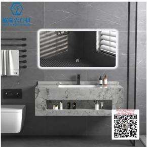 PA-22 GREY 2025 Modern western Sintered Stone Hot Bending Integrated Thermally Bent Sink Basin Combination  Bathroom Basin 