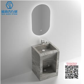 PA-24 GREY 2025 Modern western Sintered Stone Hot Bending Integrated Thermally Bent Sink Basin Combination  Bathroom Basin 