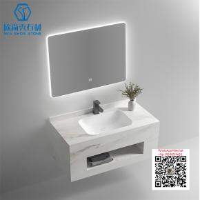 PA-26 WHITE 2025 Modern western Sintered Stone Hot Bending Integrated Thermally Bent Sink Basin Combination  Bathroom Basin 