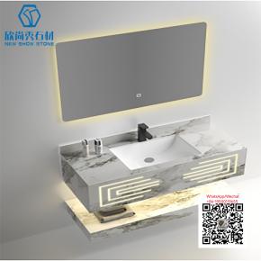 PA-27 GREY 2025 Modern western Sintered Stone Hot Bending Integrated Thermally Bent Sink Basin Combination  Bathroom Basin 