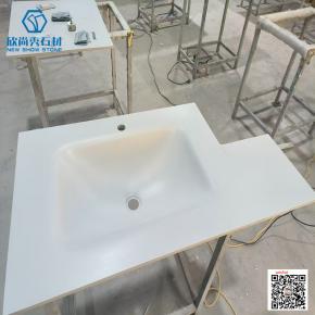 White 2025 Modern western Sintered Stone Hot Bending Integrated Thermally Bent Sink Basin Combination  Bathroom Basin 