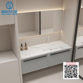 SI-09 FISHMAW ASH 2025 Modern western Sintered Stone Hot Bending Integrated Thermally Bent Sink Basin Combination  Bathroom Basin