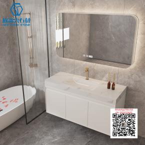 SI-20 FISHAMAW ASH 2025 Modern western Sintered Stone Hot Bending Integrated Thermally Bent Sink Basin Combination  Bathroom Basin