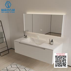 SI-21 FISAMAW WHITE 2025 Modern western Sintered Stone Hot Bending Integrated Thermally Bent Sink Basin Combination  Bathroom Basin