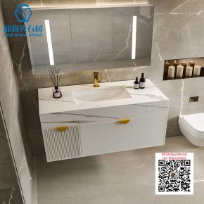 SI-23  WHITE 2025 Modern western Sintered Stone Hot Bending Integrated Thermally Bent Sink Basin Combination  Bathroom Basin