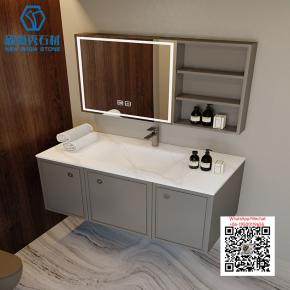 SI-28 PURE WHITE 2025 Modern western Sintered Stone Hot Bending Integrated Thermally Bent Sink Basin Combination  Bathroom Basin