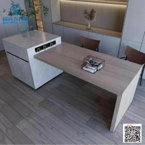 Island integrated modern simple household kitchen dual-use table Creative floating light Sintered stone table