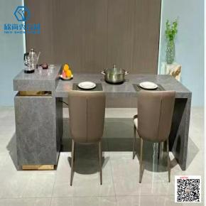 Simple household kitchen dual-use table Creative floating light Sintered stone table