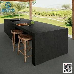 Sintered Stone Table Kitchen Black Island  Tabletop Storage Cabinet Integrated Design Dining Tables