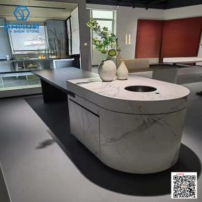 Customized  Artificial Quartz Stone Kitchen Countertops Modern Design Kitchen Countertop Table Tops