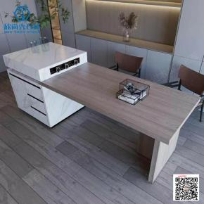 New Products Artificial White Integrated Kitchen Island Modern Artificial  Sintered Stone Table Top