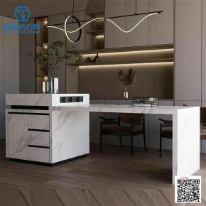 White Sintered stone top dining table kitchen island sintered stone statuario   