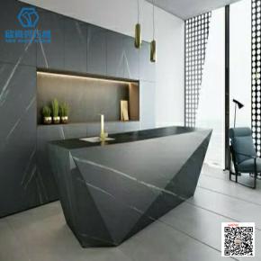 12mm cut to size black sintered stone countertop 3200*1600 sintered stone kitchen island countertop