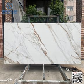 Polished Calacatta Gold sintered stone slabs for countertops