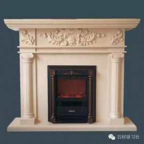 Home Indoor Decoration Sculpture Carved White Beige Stone Marble fireplace Surround